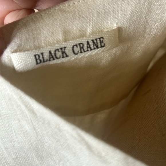 Black Crane Linen Cocoon Dress w pockets - Picture 11 of 12